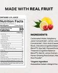 Raspberry Rush Energy + Brain Boost (12 Pack) - Nutrition Panel