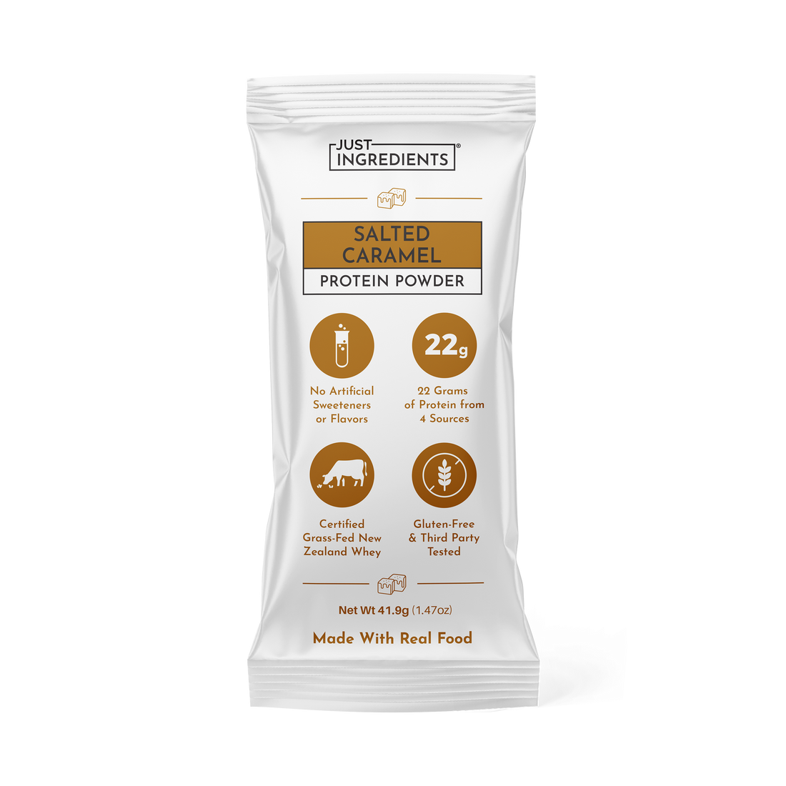 Salted Caramel Protein Powder - Individual Stick - Product Mockup