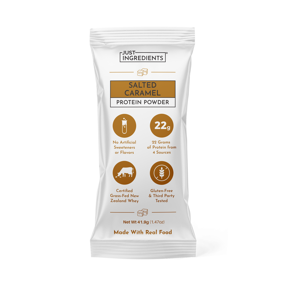 Salted Caramel Protein Powder - Individual Stick - Product Mockup