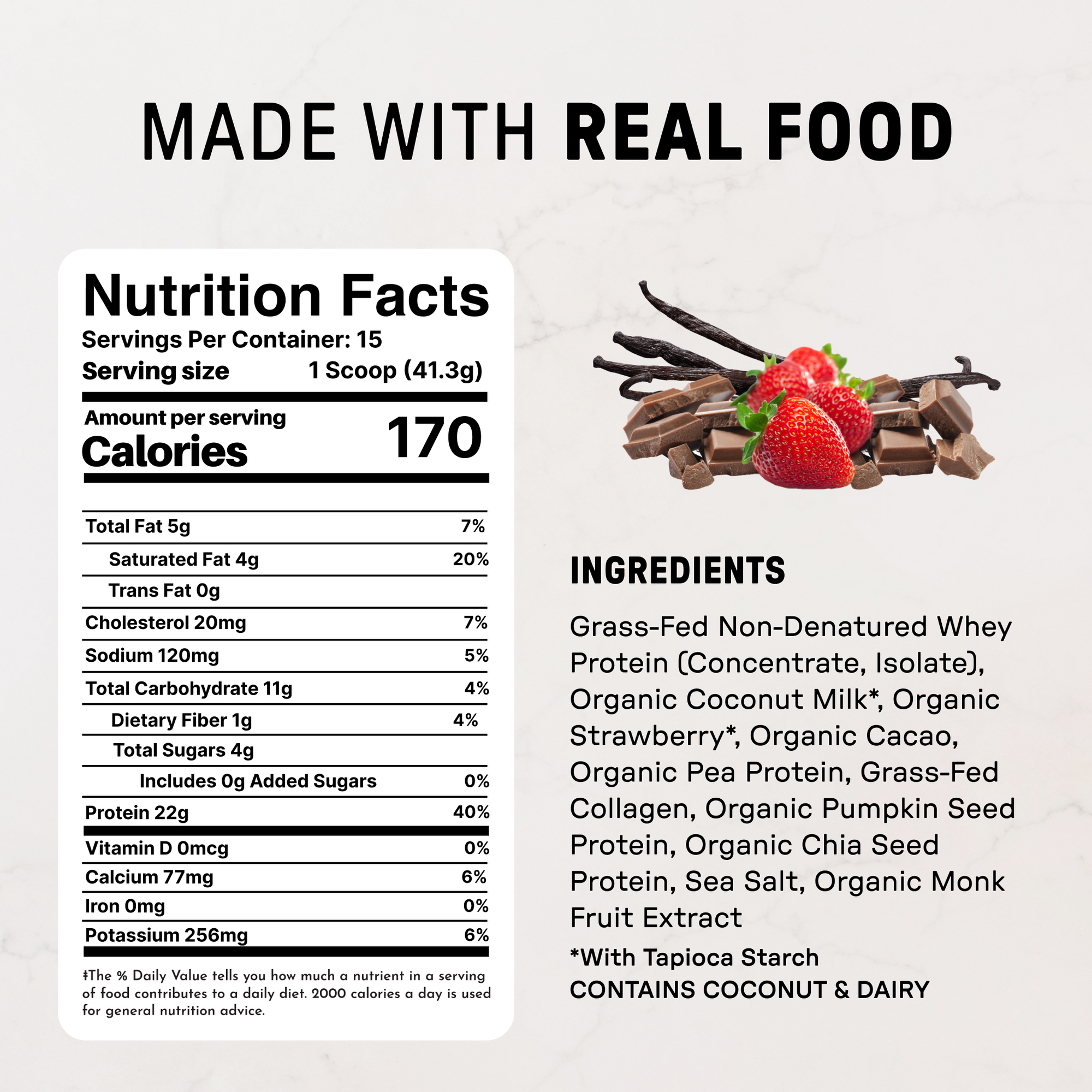 Neapolitan Protein Powder - Nutrition Panel