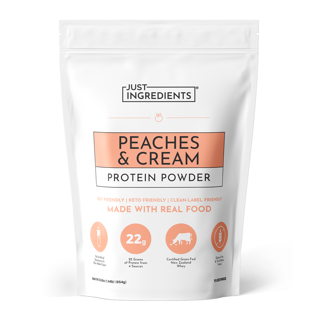 Peaches & Cream Protein Powder - Product Mockup