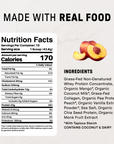Peaches & Cream Protein Powder - Nutrition Panel