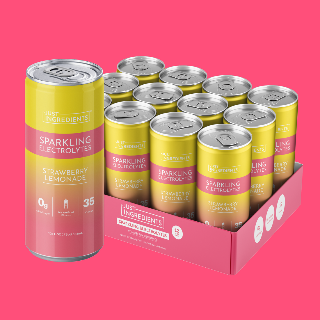 Strawberry Lemonade Sparkling Electrolytes - Product Mockup