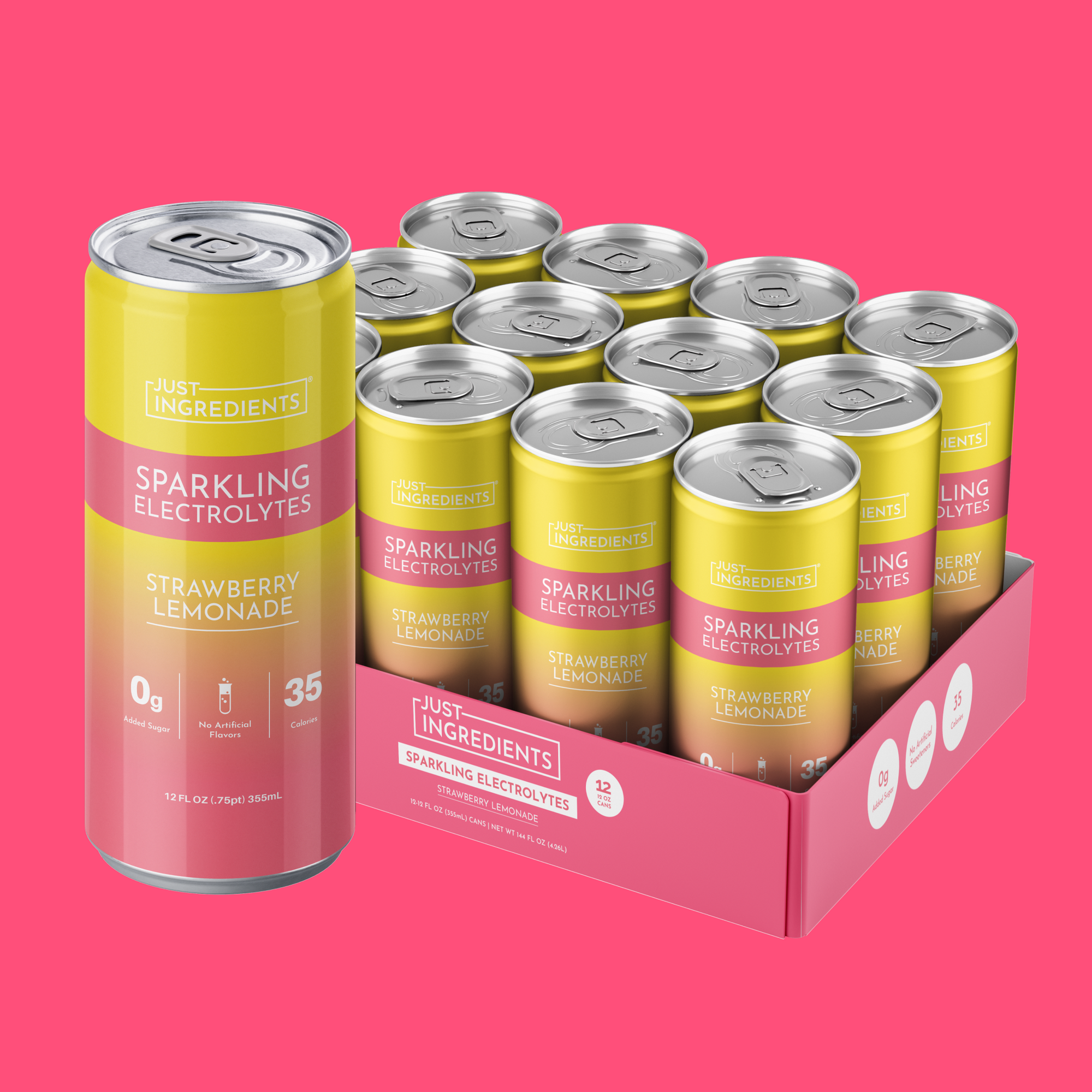 Strawberry Lemonade Sparkling Electrolytes - Product Mockup