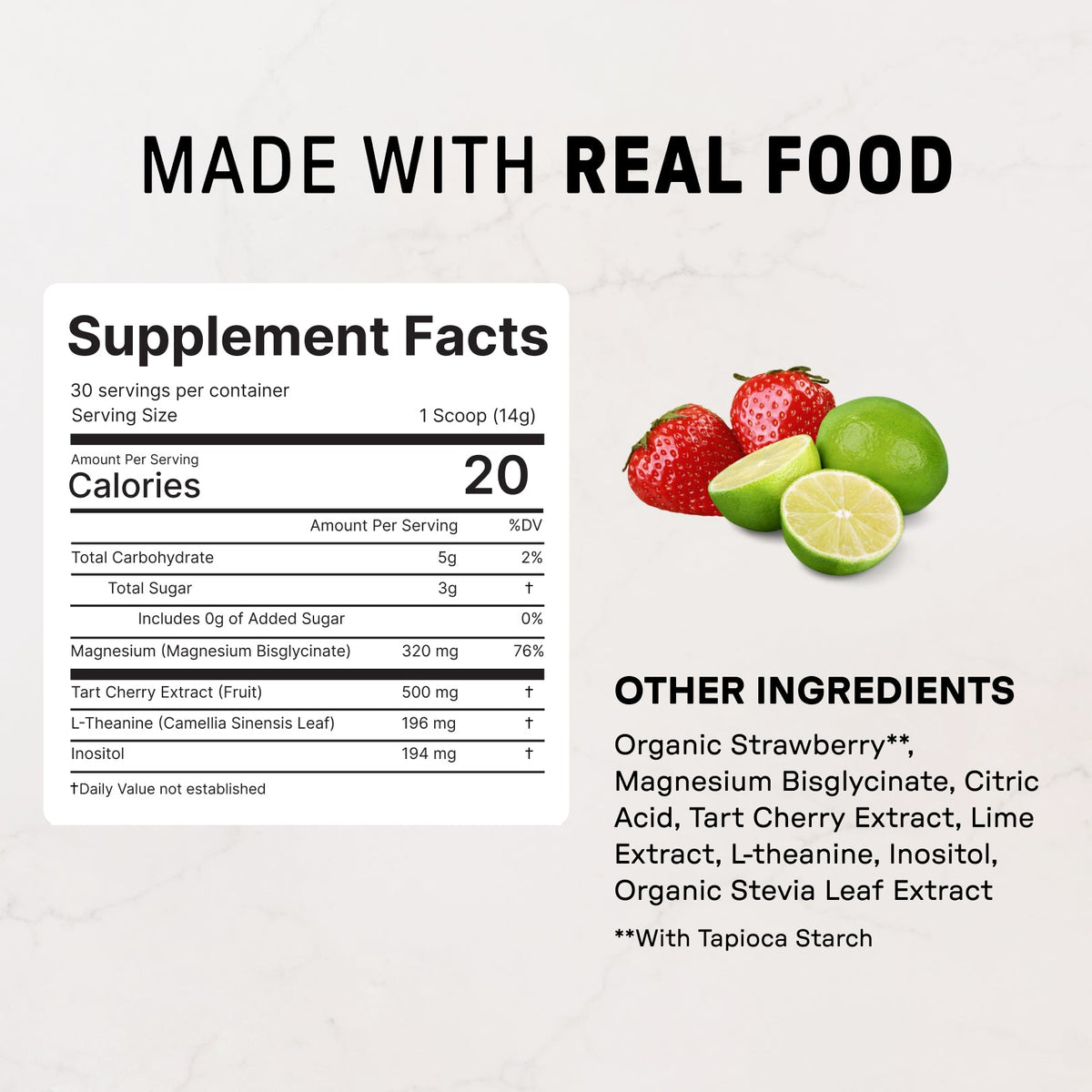 Strawberry Limeade Nighttime Relax - Nutrition Panel