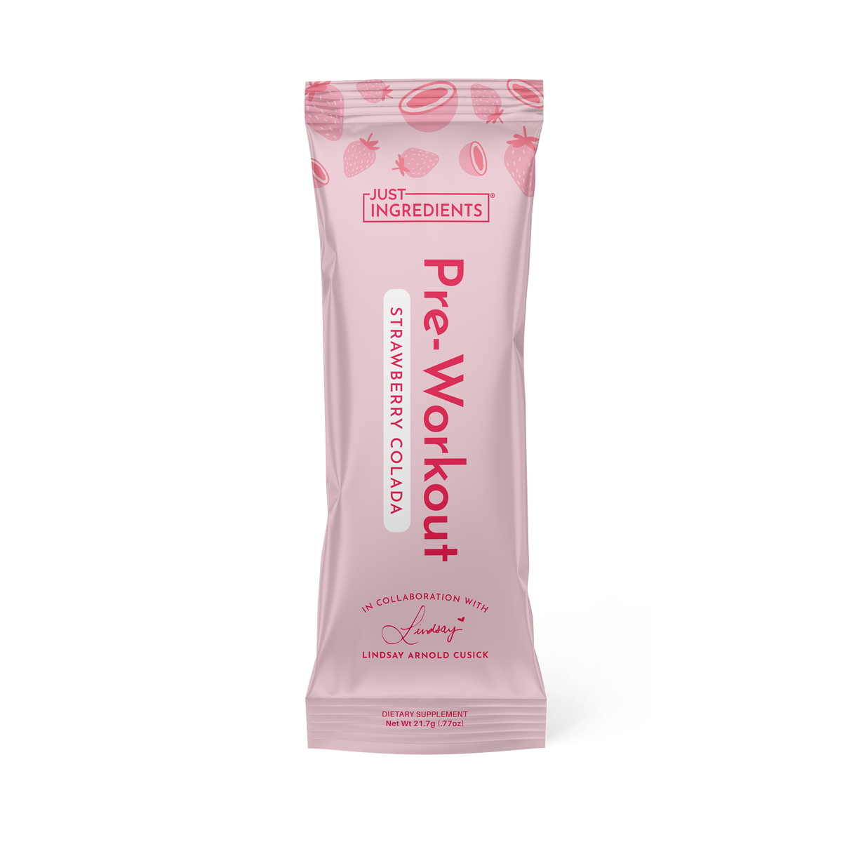 Strawberry Colada Pre-Workout Stick by Lindsay Arnold - Product Mockup