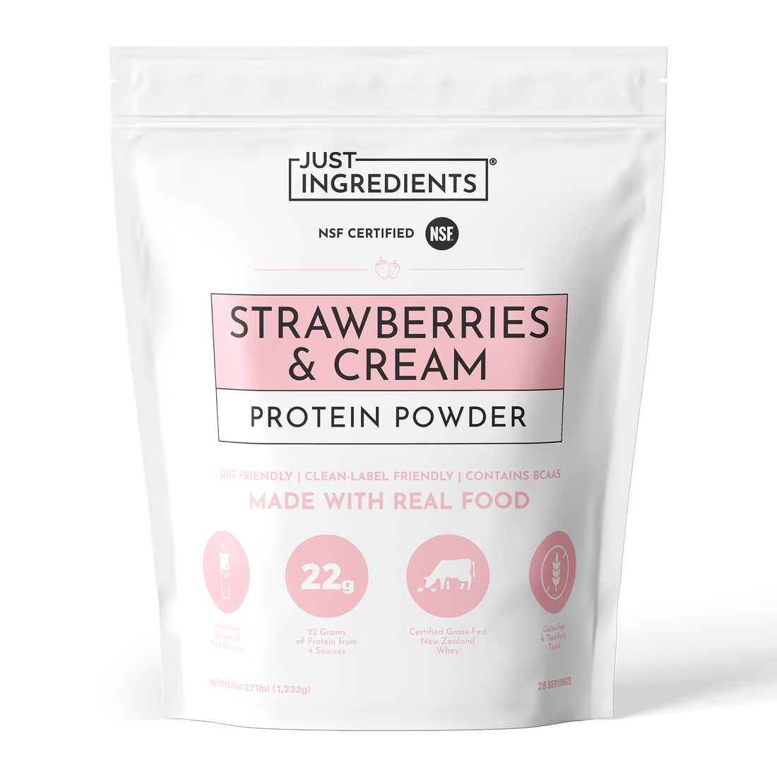 Strawberries & Cream Protein Powder - Product Mockup