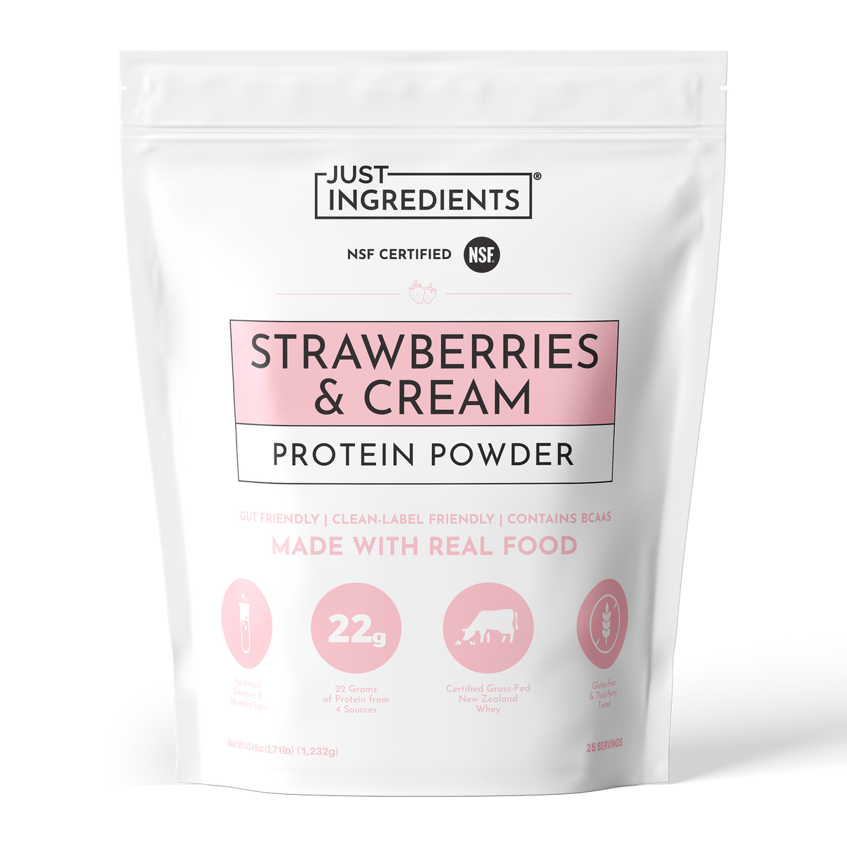 Strawberries & Cream Protein Powder - Product Mockup