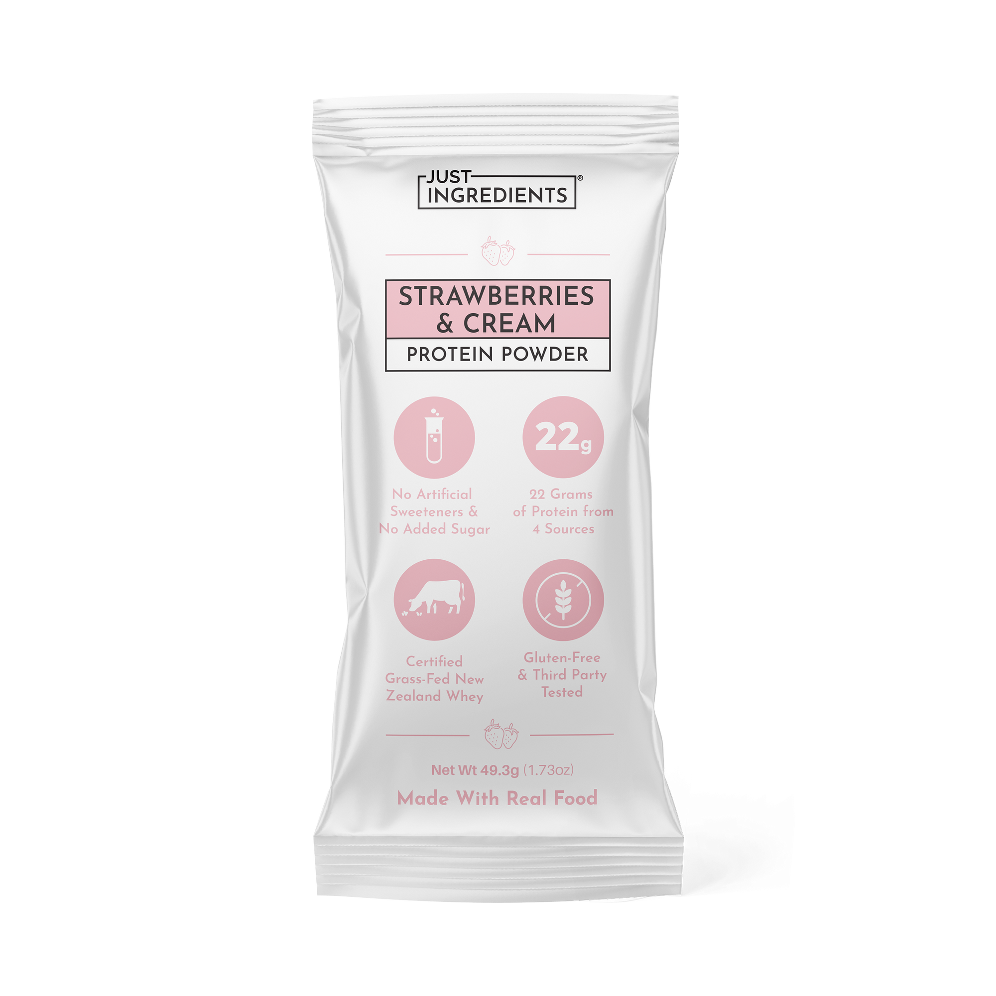 Strawberries &amp; Cream Protein Powder - Individual Stick - Product Mockup