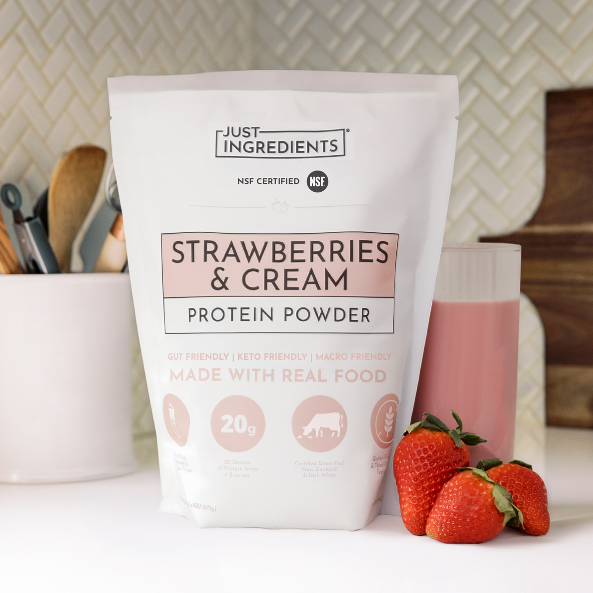 Strawberries & Cream Protein Powder - Lifestyle