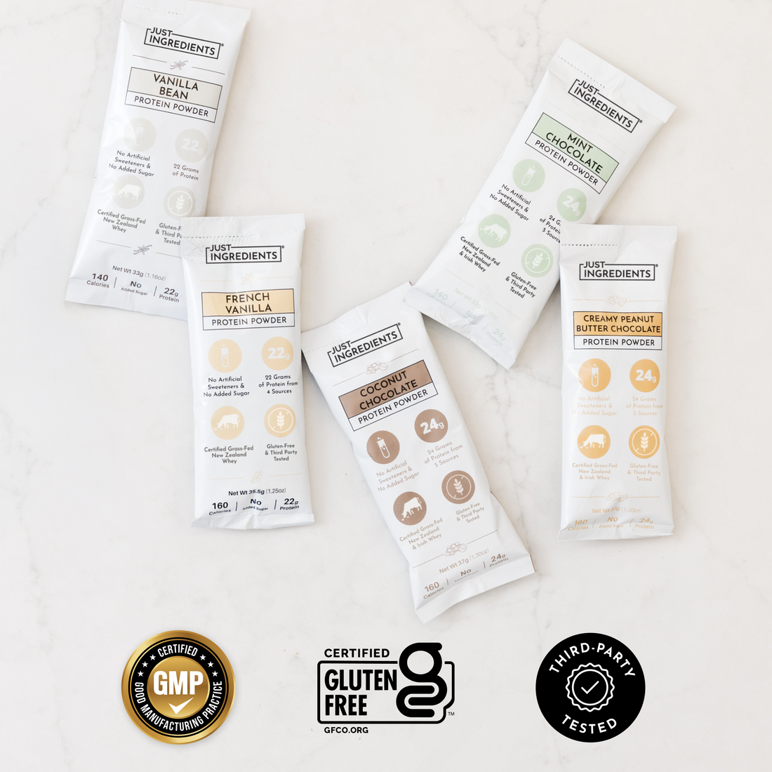 Strawberries & Cream Protein Powder - Individual Stick - Certifications