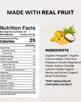 Tropical Paradise Electrolytes nutrition panel