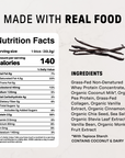 Vanilla Bean Protein Powder - Individual Stick - Nutrition Panel