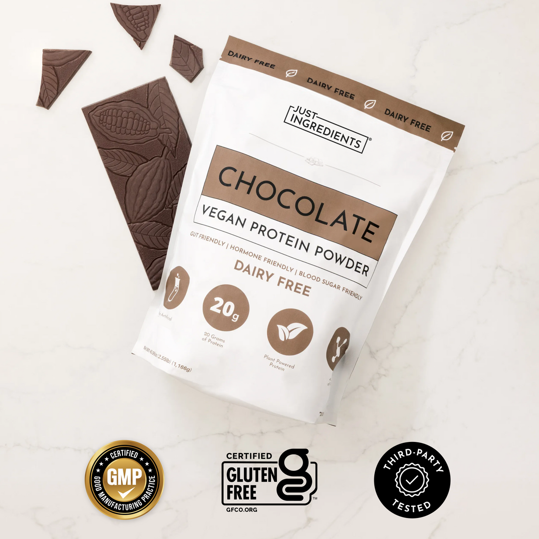 Vegan Chocolate Protein Powder - Certifications