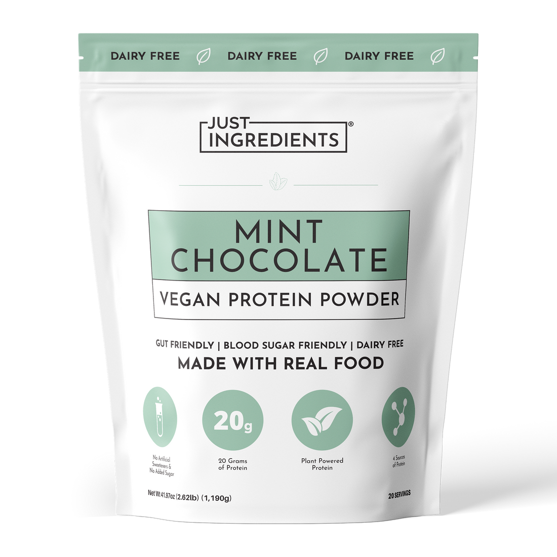Vegan Mint Chocolate Protein Powder - Product Mockup