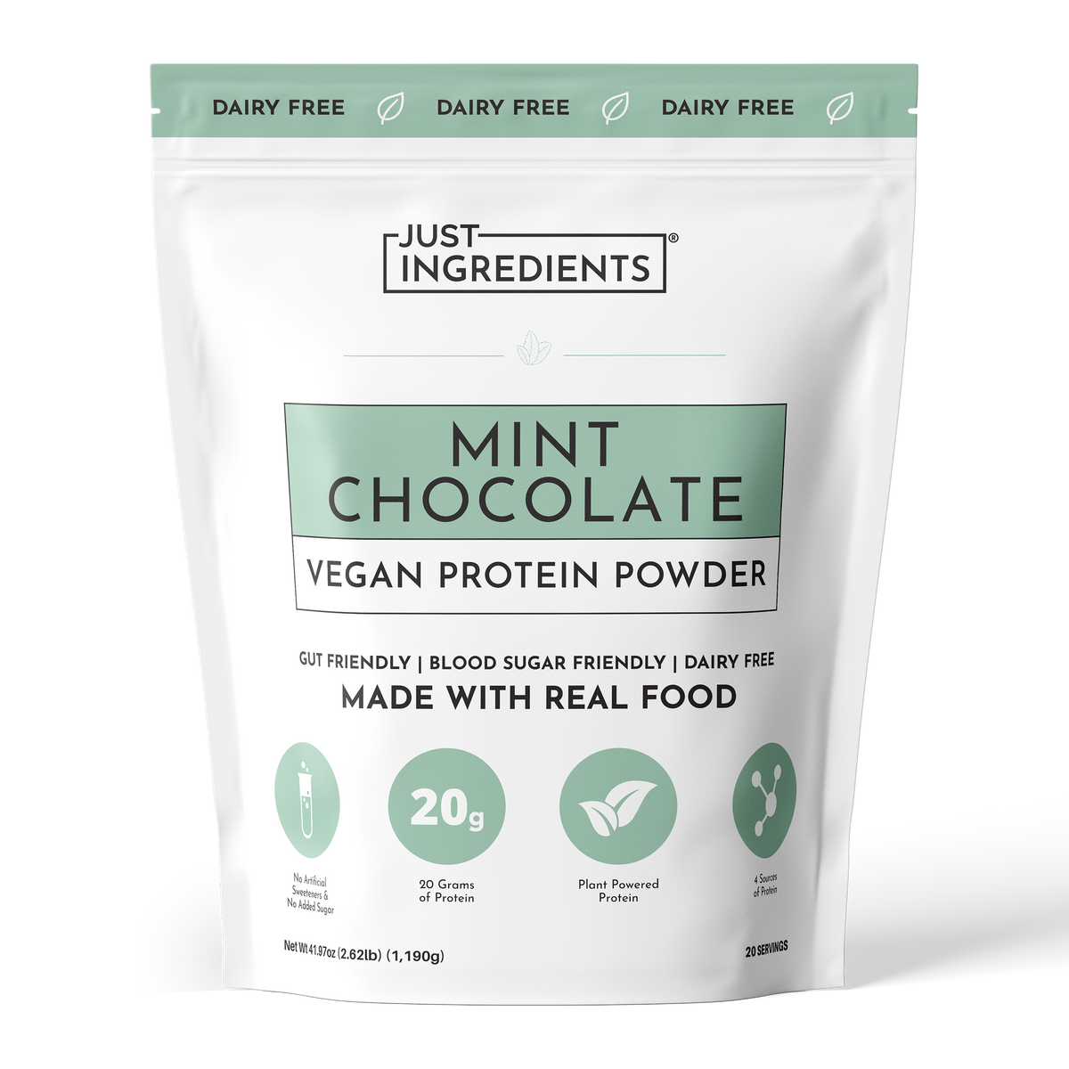 Vegan Mint Chocolate Protein Powder - Product Mockup