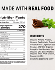 Vegan Mint Chocolate Protein Powder - Nutrition Panel