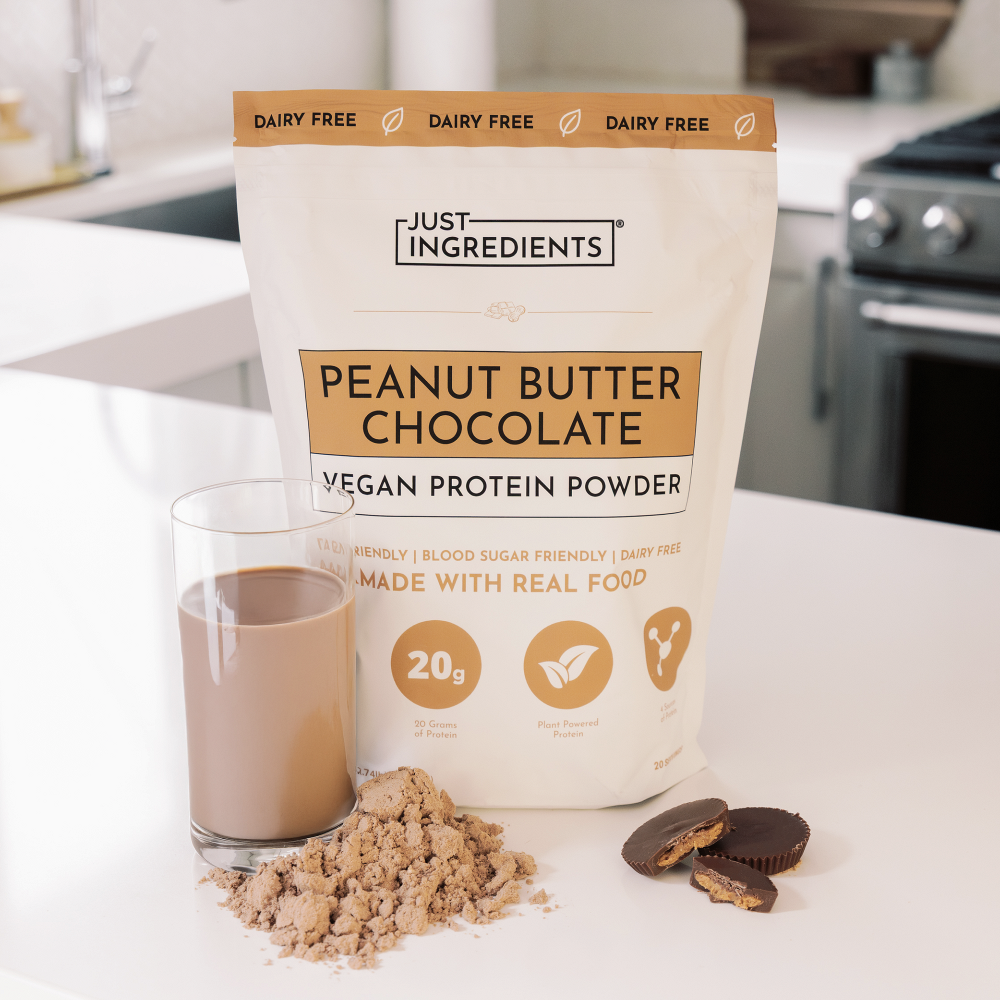 Vegan Peanut Butter Chocolate Protein Powder - Lifestyle