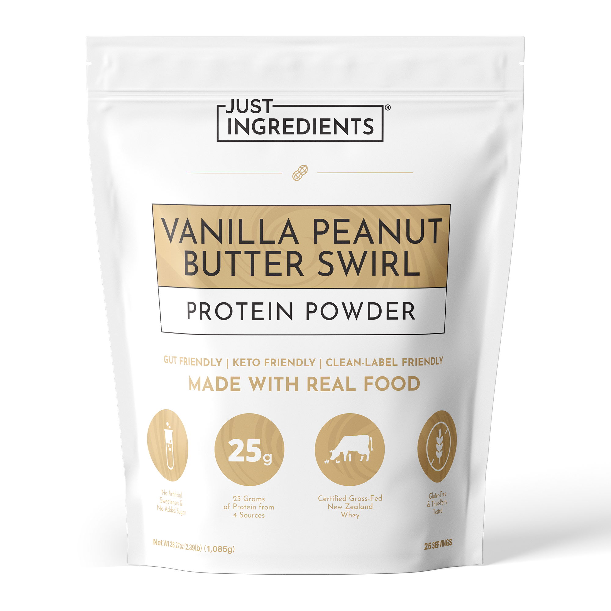 Vanilla Peanut Butter Swirl Protein Powder - Product Mockup