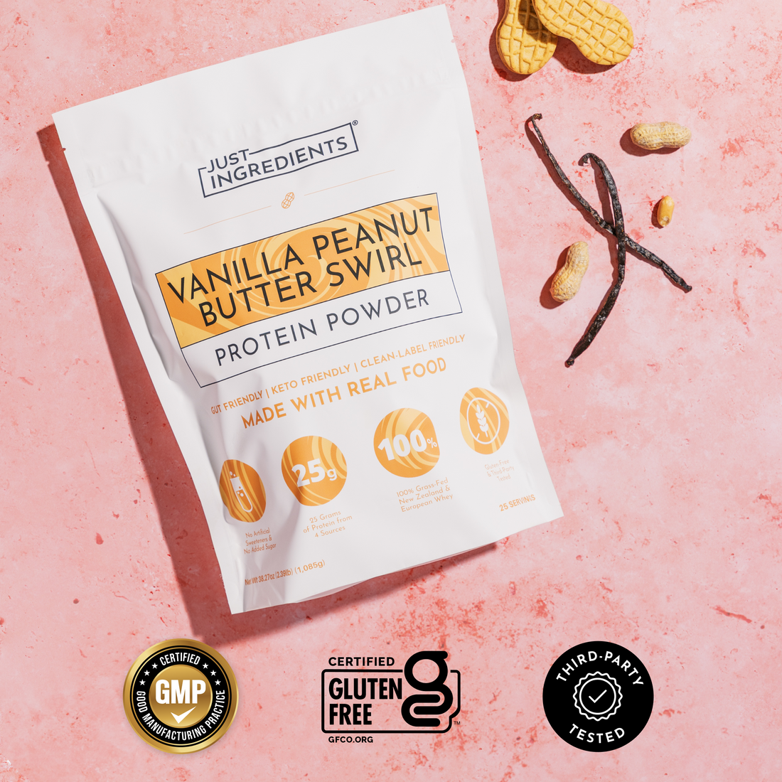 Vanilla Peanut Butter Swirl Protein Powder - Certifications