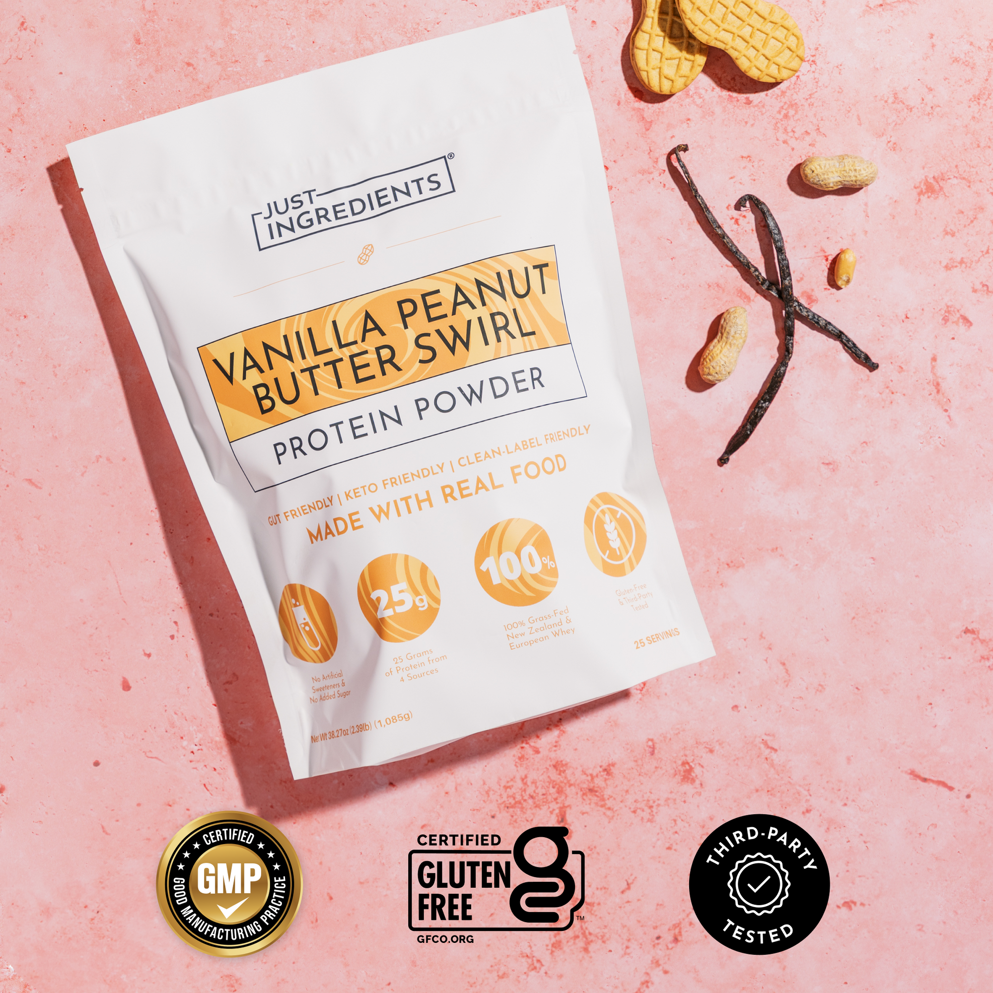 Vanilla Peanut Butter Swirl Protein Powder - Certifications