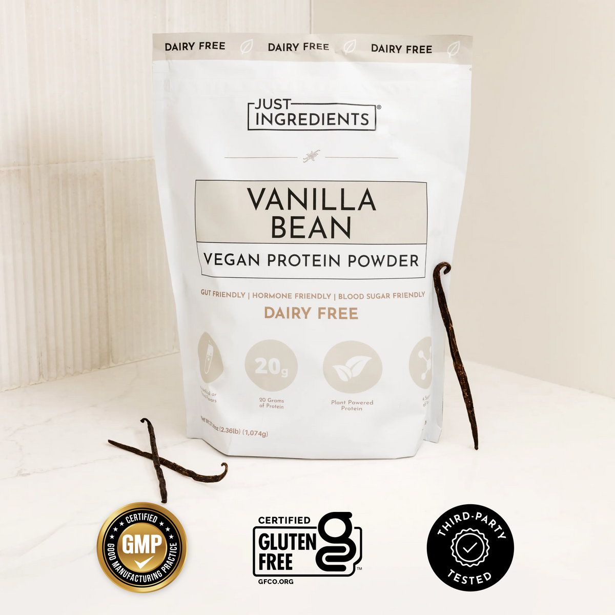 Vegan Vanilla Bean Protein Powder - Certifications