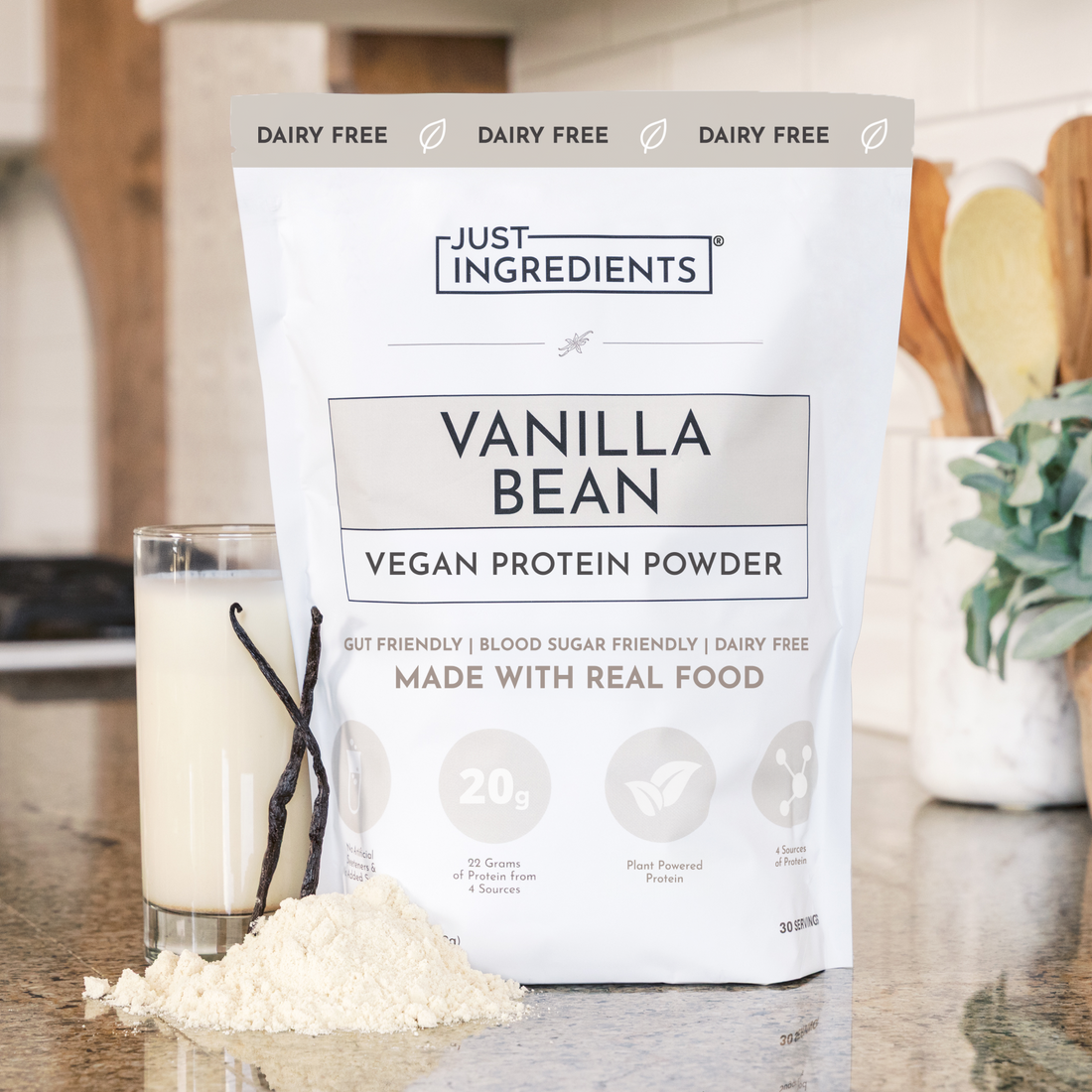 Vegan Vanilla Bean Protein Powder - Lifestyle