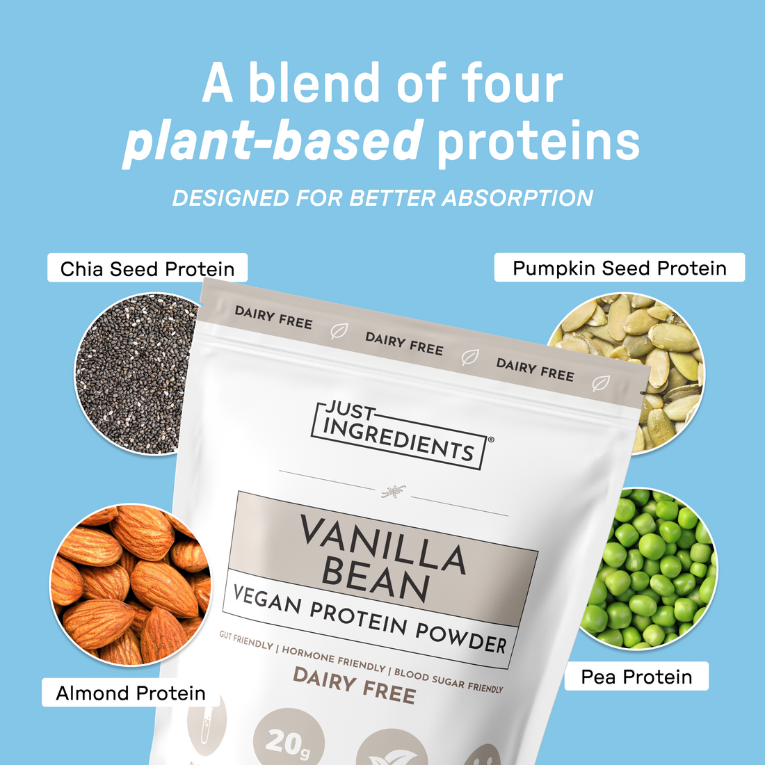 Vegan Vanilla Bean Protein Powder - Plant Proteins