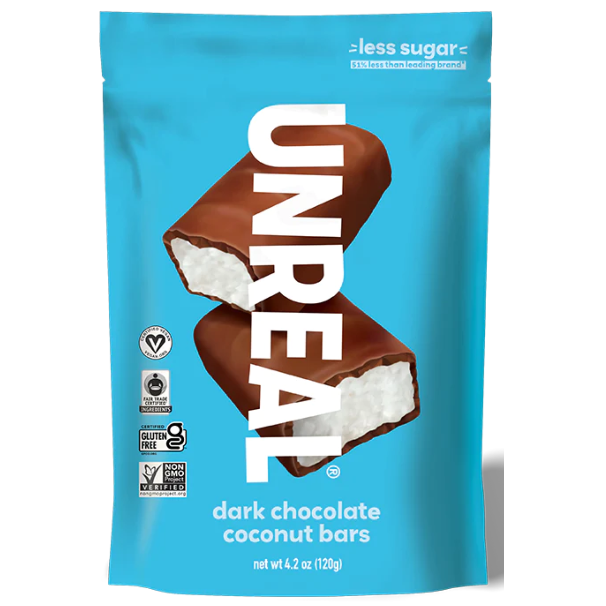 Unreal Candy Dark Chocolate Coconut Bars