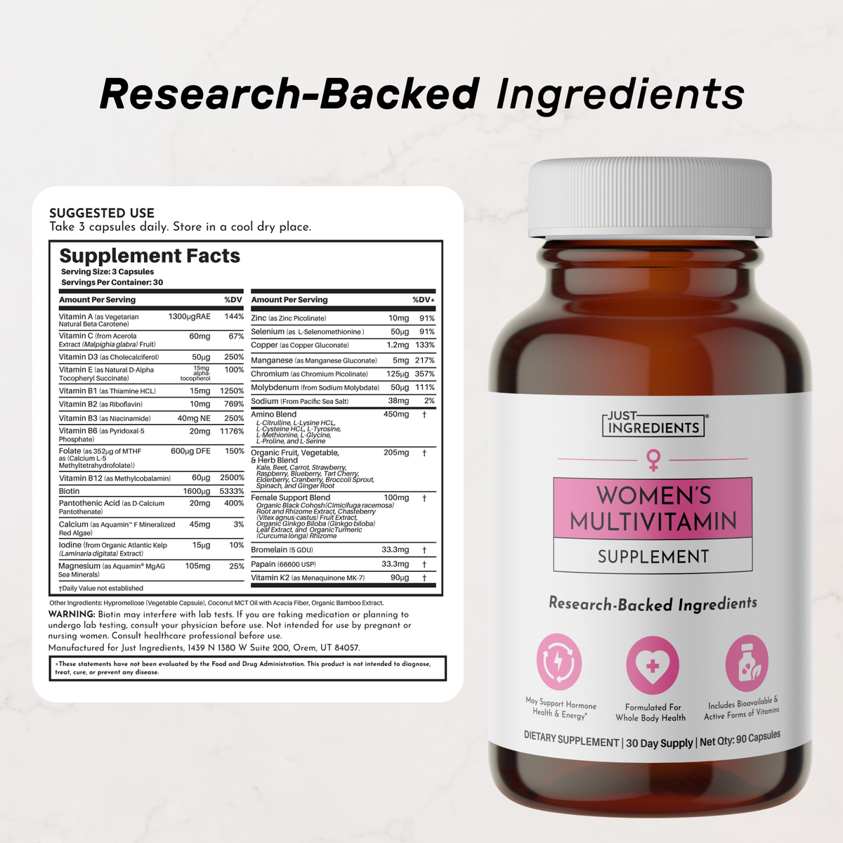 Women's Multivitamin - Nutrition Panel