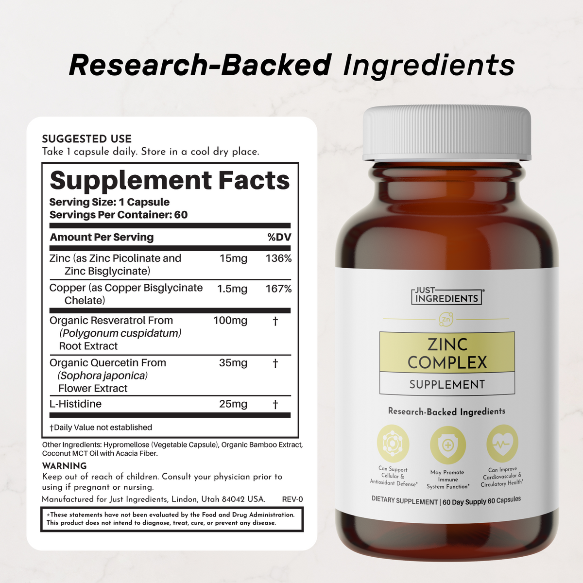 Zinc Complex - Nutrition Panel